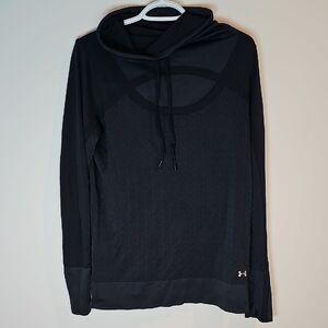 Under Armour Large Black Threaborne Heatgear Athletic Pullover Jacket